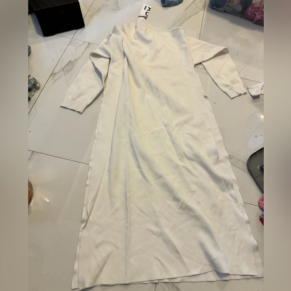 adolfo dominguez white turtleneck dress long sleeve #11